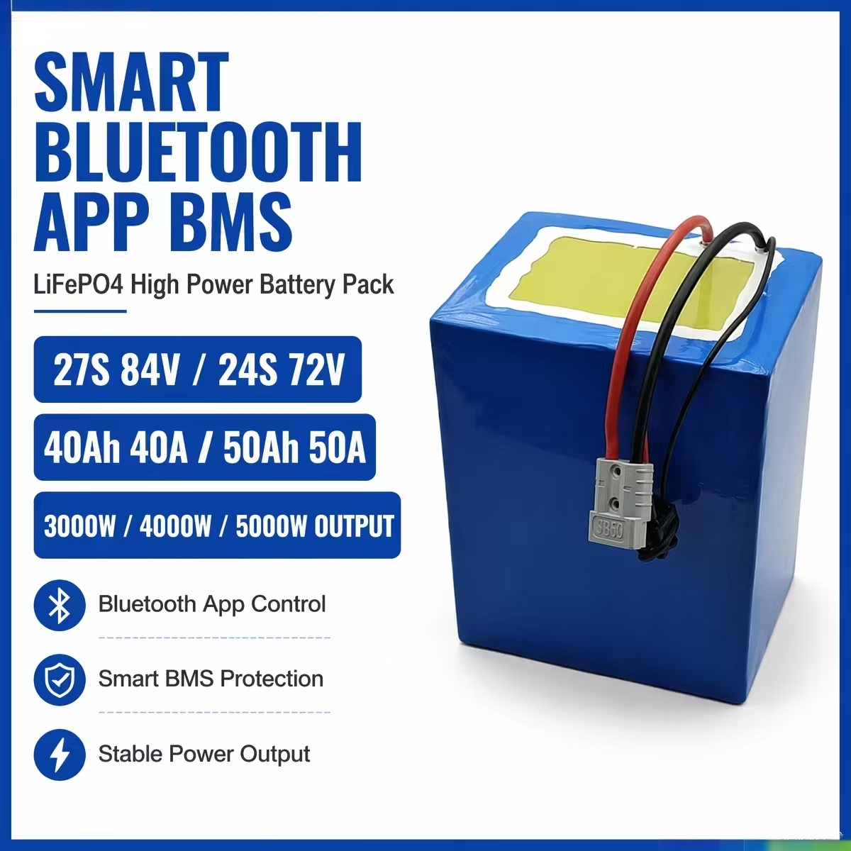 84V 50A Smart Bms Bluetooth - 27S 84V 24S 72V 40Ah 40A
