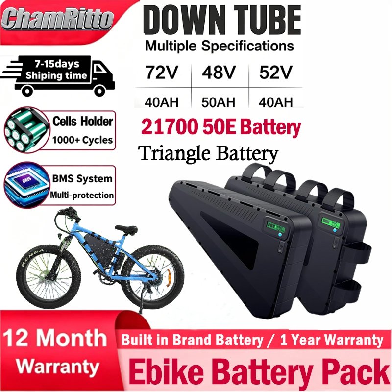 72V 50Ah 21700 Lithium Battery - Electric Bicycle 60v 72v Triangle chamrider