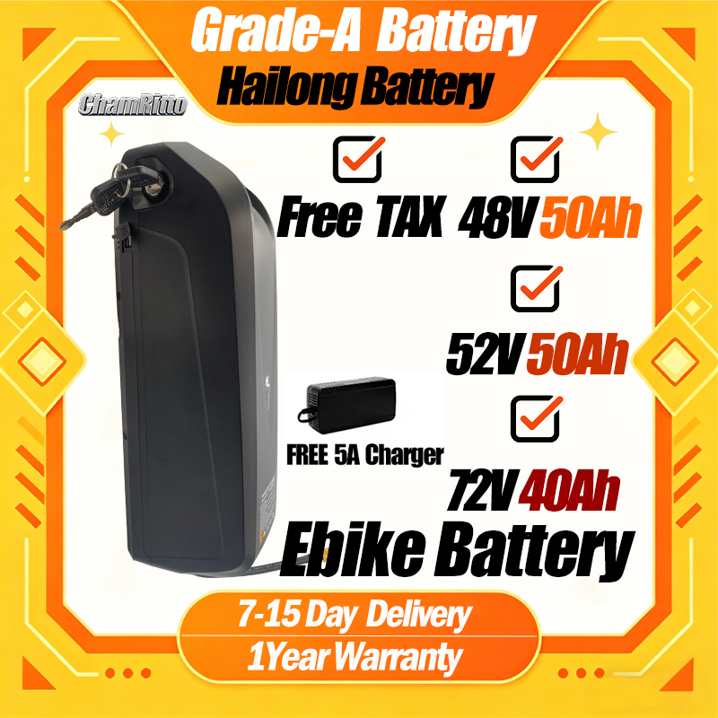 72V 50Ah 21700 Lithium Battery - 48V 50AH 52V 36V 30AH Ebike