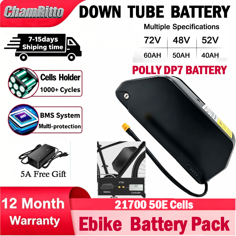 72V 50Ah 21700 Lithium Battery - E bike cham-rider 36v 48v 52v