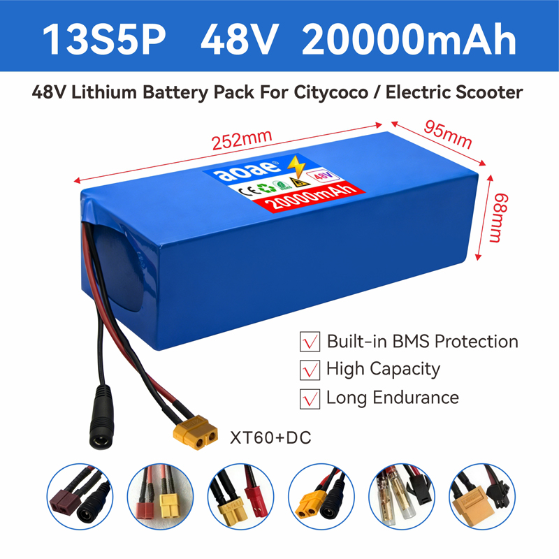 60V 50Ah Electric Scooter Battery - 48V Electric Scooter Battery 13S5P 20Ah