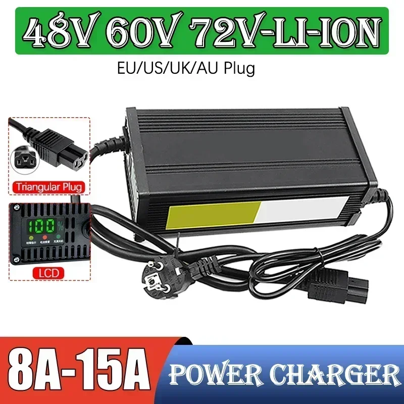 72V 15A Fast Charger - 48V 60V 72V Electric Vehicle Lithium