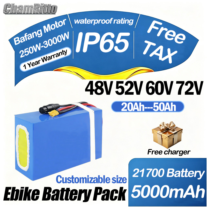 60V 72V 2000W ebike Elektrisch - 72V 50Ah 21700 Lithium Battery 评论和价格