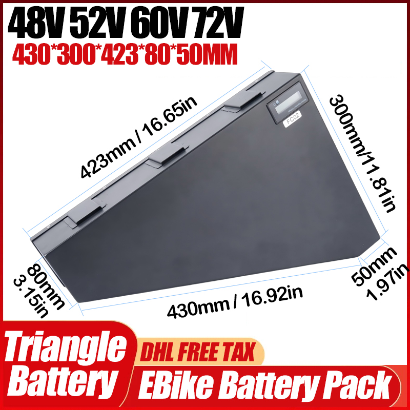 Electric Bicycle 36v 48v 52v 2 - 72V 50Ah 21700 Lithium Battery 评论和价格
